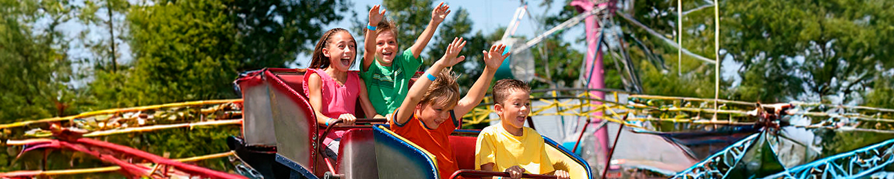 Children playing in an amusement park
